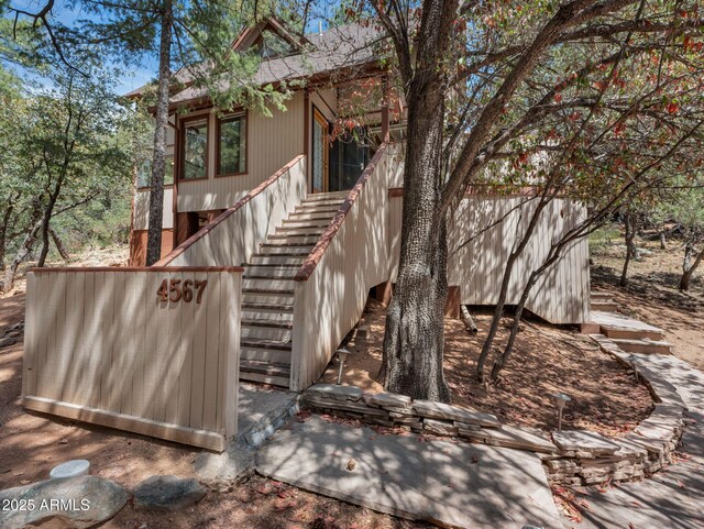 4567 N Juniper Ln, Pine, AZ 85544 - view of front of property with stairway