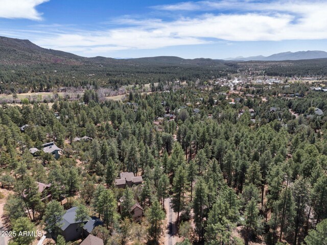 4567 N Juniper Ln, Pine, AZ 85544 - aerial view of a heavily wooded area and a mountain backdrop