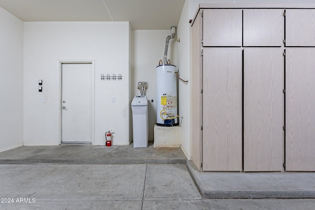 garage with water heater