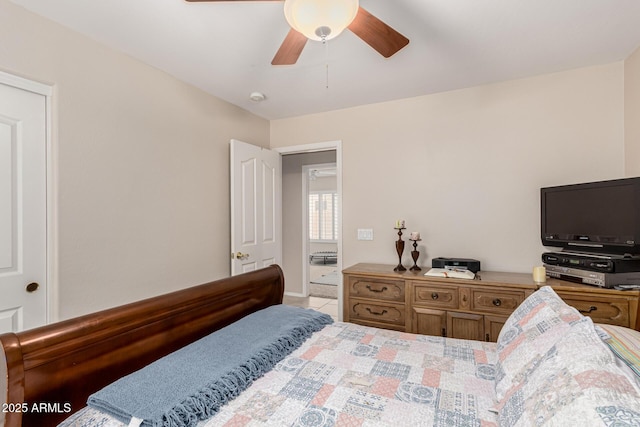 bedroom featuring a ceiling fan