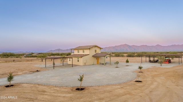 exterior space with a mountain view