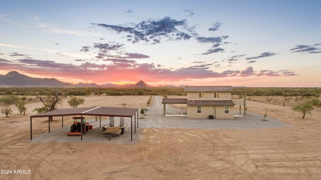 exterior space with a mountain view