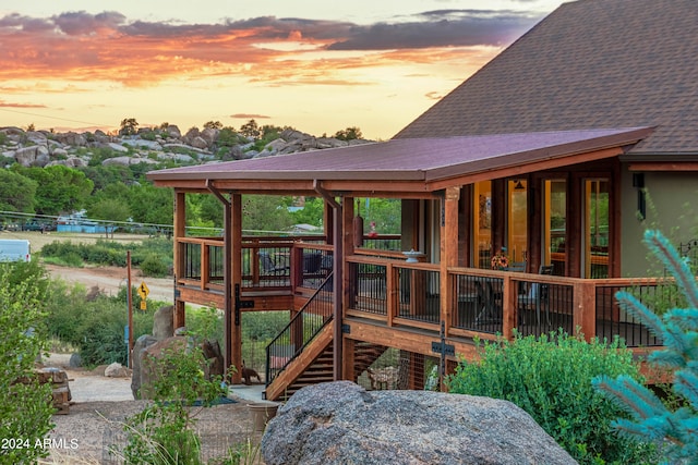 view of deck at dusk