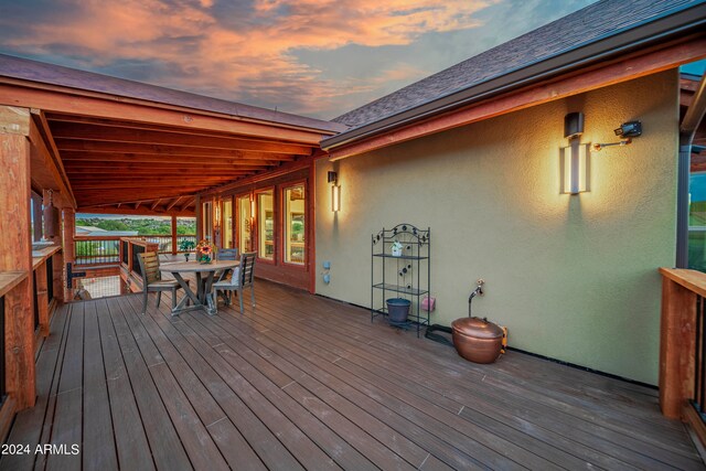 view of deck at dusk