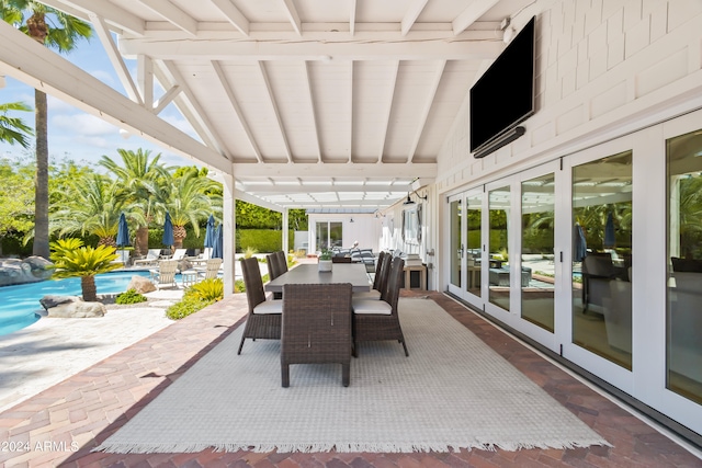 view of patio featuring french doors