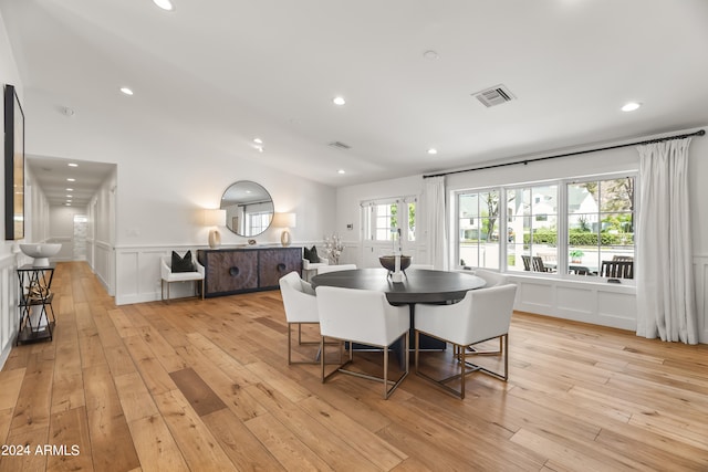 dining area featuring light hardwood / wood-style flooring