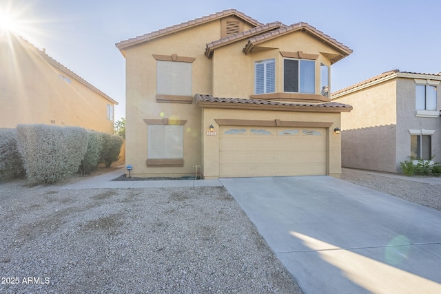 view of front of house with a garage