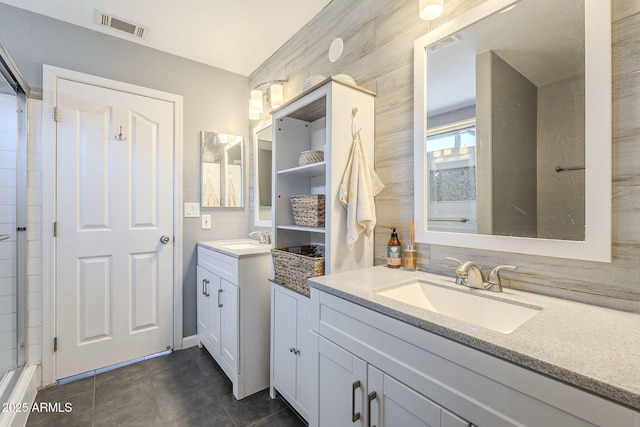 bathroom featuring vanity and tile patterned floors