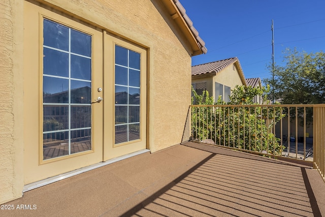 balcony with french doors