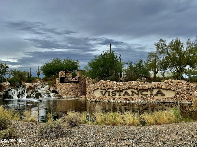 view of community sign