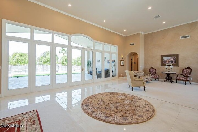 building lobby featuring visible vents