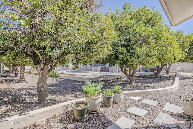 view of yard featuring fence