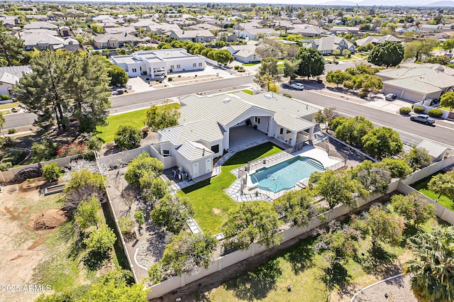 bird's eye view with a residential view