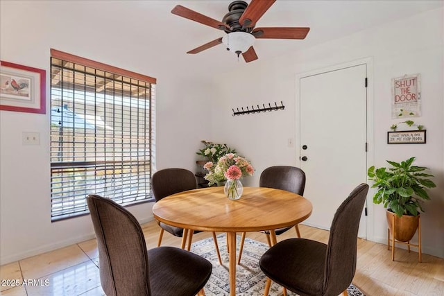 2313 S Grandview Ave, Tempe, AZ 85282 - dining space featuring plenty of natural light, ceiling fan, and baseboards
