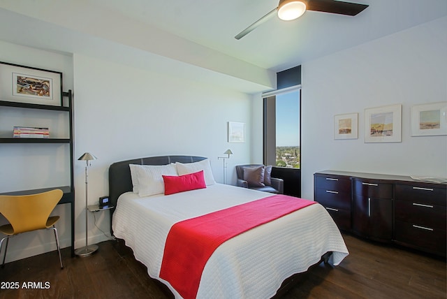 200 W Portland St Unit 1024, Phoenix, AZ 85003 - bedroom with dark wood finished floors and ceiling fan