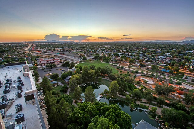 200 W Portland St Unit 1024, Phoenix, AZ 85003 - aerial view at dusk of a water and mountain view