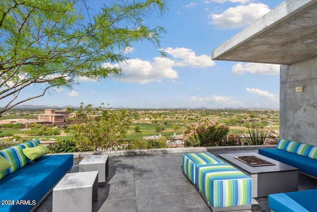 7120 E Kierland Blvd Unit 316, Scottsdale, AZ 85254 - view of patio featuring an outdoor living space with a fire pit