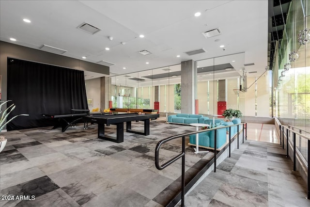 7120 E Kierland Blvd Unit 316, Scottsdale, AZ 85254 - recreation room featuring billiards, healthy amount of natural light, and recessed lighting