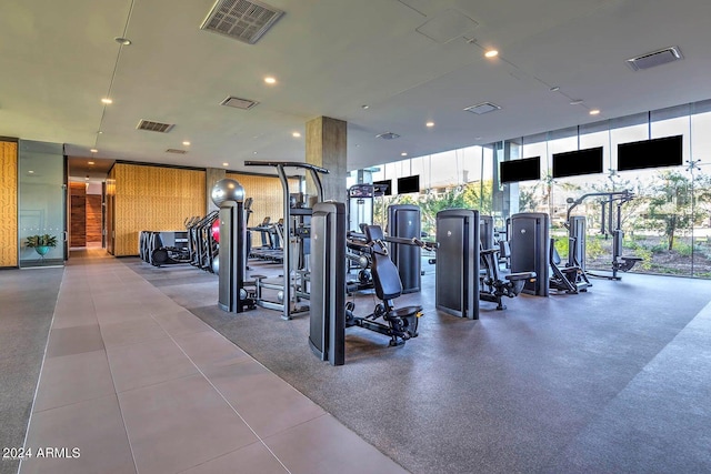 7120 E Kierland Blvd Unit 316, Scottsdale, AZ 85254 - gym featuring a wall of windows