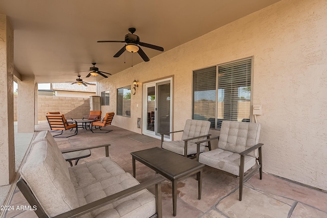 view of patio featuring an outdoor hangout area