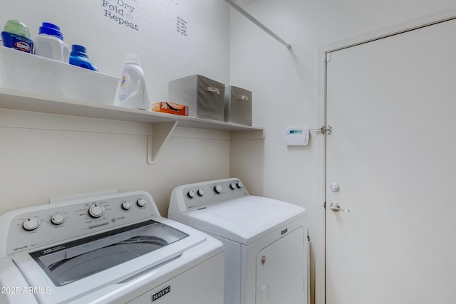 laundry room with laundry area and separate washer and dryer