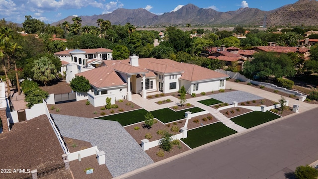 aerial view featuring a mountain view