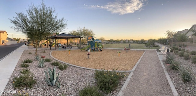 view of home's community with a gazebo and a playground