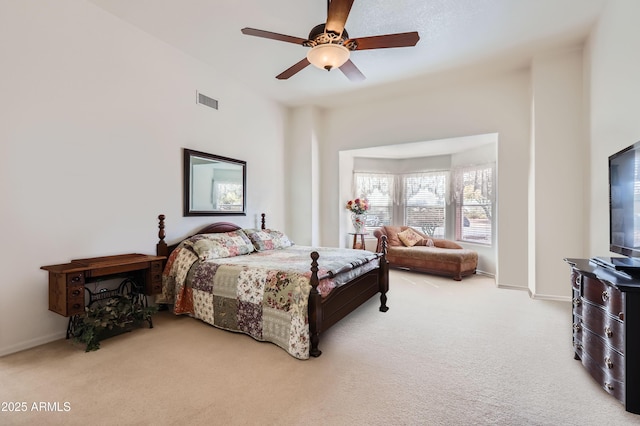 20006 W Highland Ave, Litchfield Park, AZ 85340 - carpeted bedroom with visible vents, baseboards, and ceiling fan