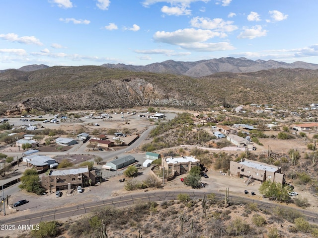 bird's eye view featuring a mountain view