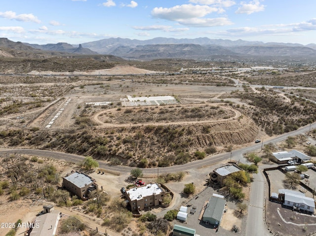 bird's eye view with a mountain view and a rural view