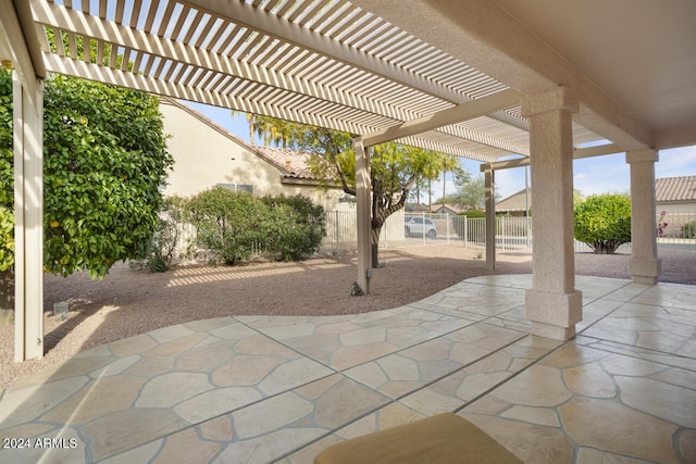 view of patio / terrace featuring a pergola