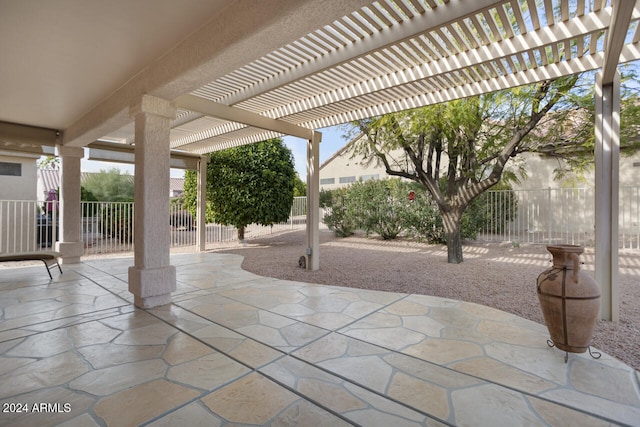 view of patio / terrace featuring a pergola