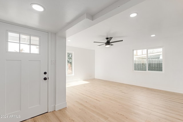 entrance foyer featuring plenty of natural light and light wood-type flooring