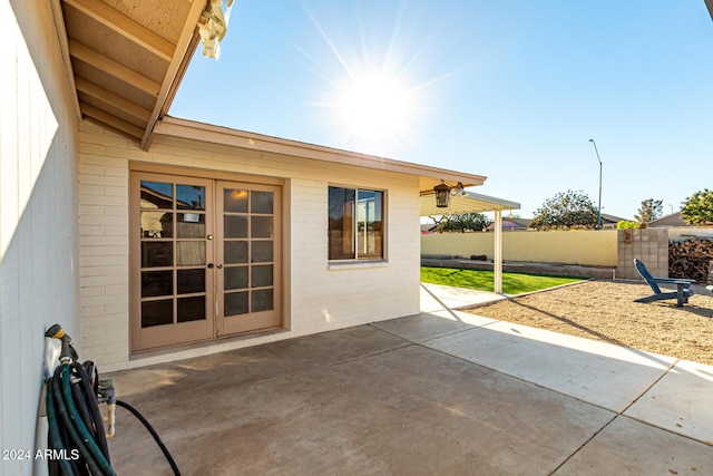 view of patio with french doors