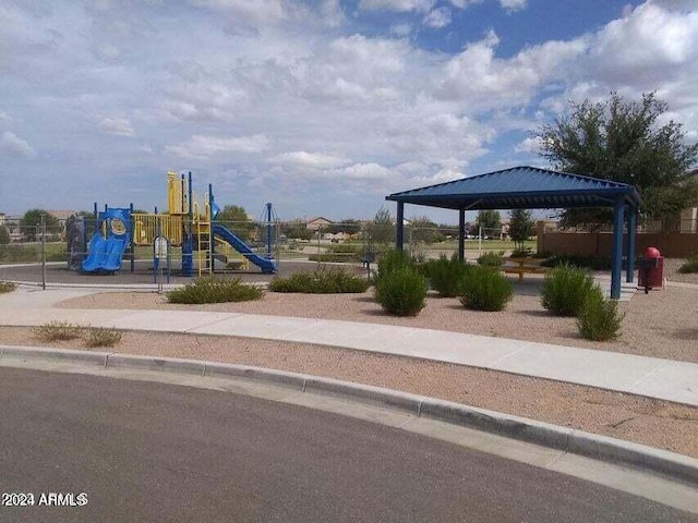 view of play area with a gazebo