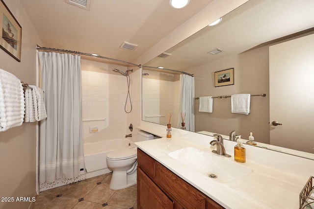 9115 N 101st Way, Scottsdale, AZ 85258 - full bath with vanity, shower / bath combo, toilet, and tile patterned flooring