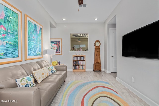 living room featuring light hardwood / wood-style floors