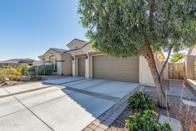 view of front of house with a garage