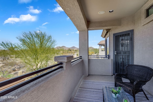 balcony with a mountain view