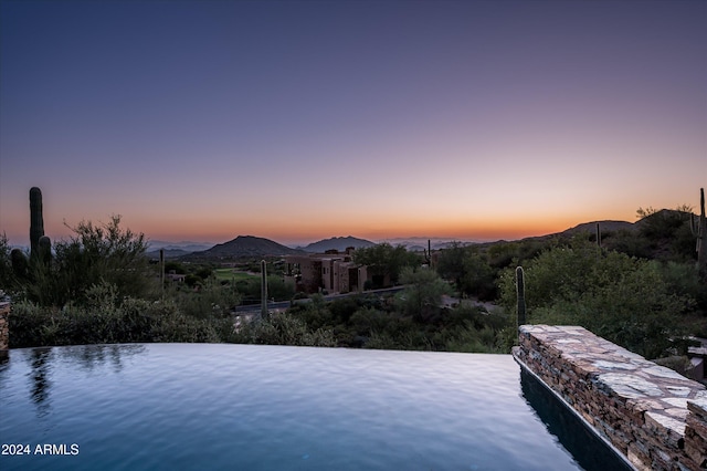 property view of water featuring a mountain view