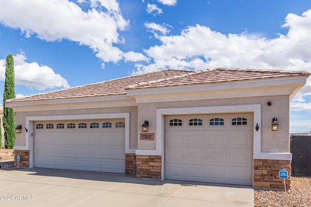 view of front of house with a garage