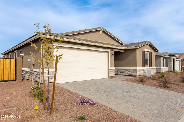 view of front of house with a garage