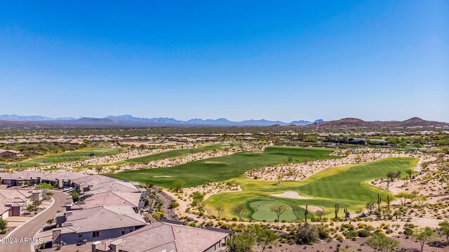 drone / aerial view with a mountain view