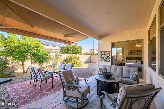 view of patio featuring an outdoor hangout area