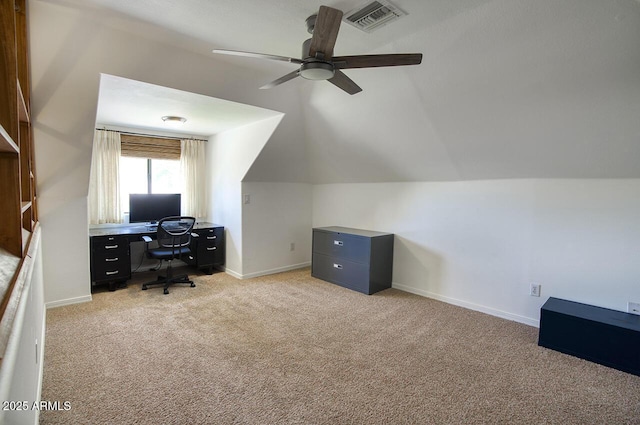 1750 E Mallory St, Mesa, AZ 85203 - office space with ceiling fan, carpet floors, and vaulted ceiling