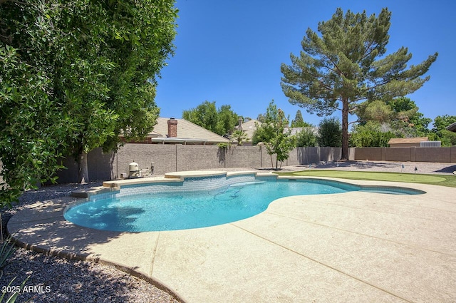 1750 E Mallory St, Mesa, AZ 85203 - view of swimming pool featuring a patio area, a fenced backyard, and a jacuzzi