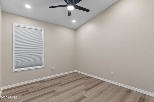 1030 S Brentwood Ct, Chandler, AZ 85286 - unfurnished room with light wood-type flooring, ceiling fan, and recessed lighting