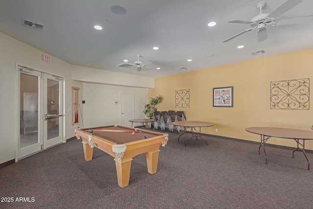 16600 N Thompson Peak Pkwy Unit 1072, Scottsdale, AZ 85260 - recreation room with carpet floors, visible vents, and a ceiling fan