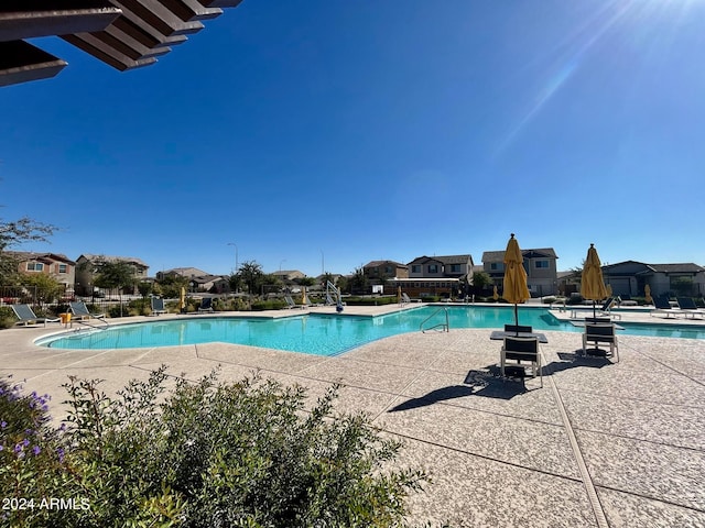 view of pool with a patio