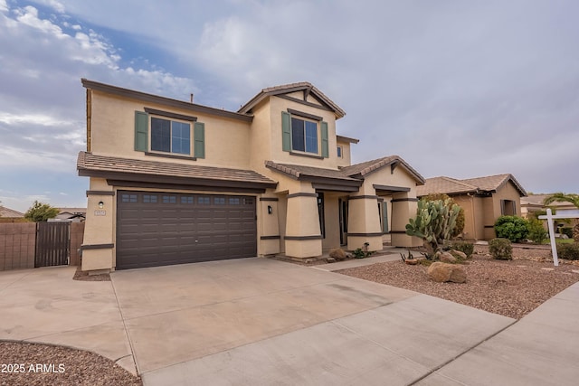 view of front of house with a garage